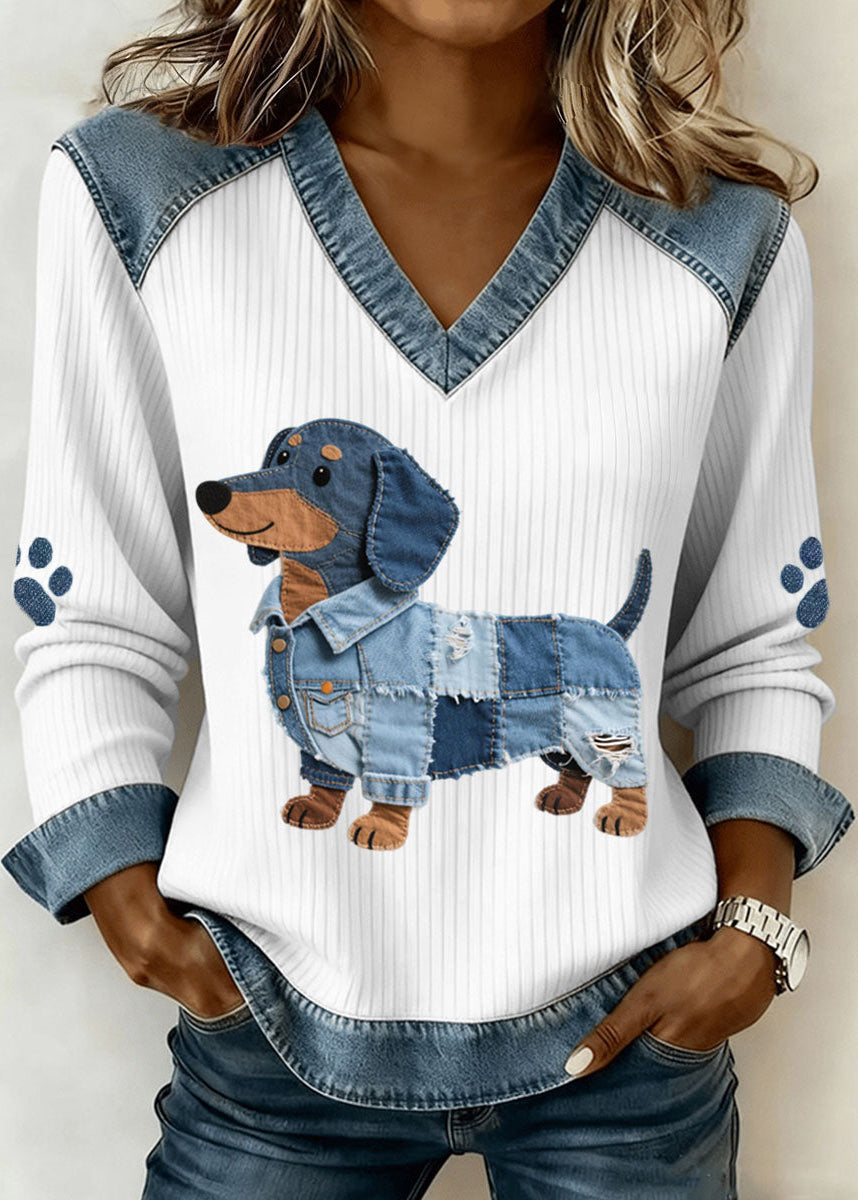 Ruby | Artistic Denim Patchwork Top – Vela Noire